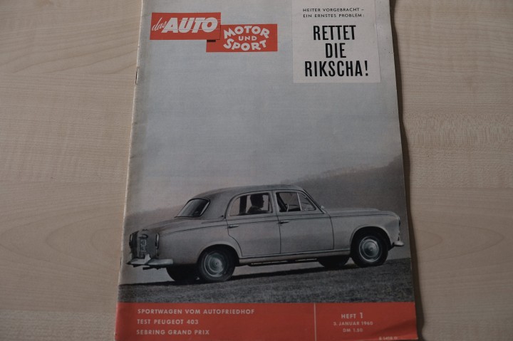 Deckblatt Auto Motor und Sport (01/1960)